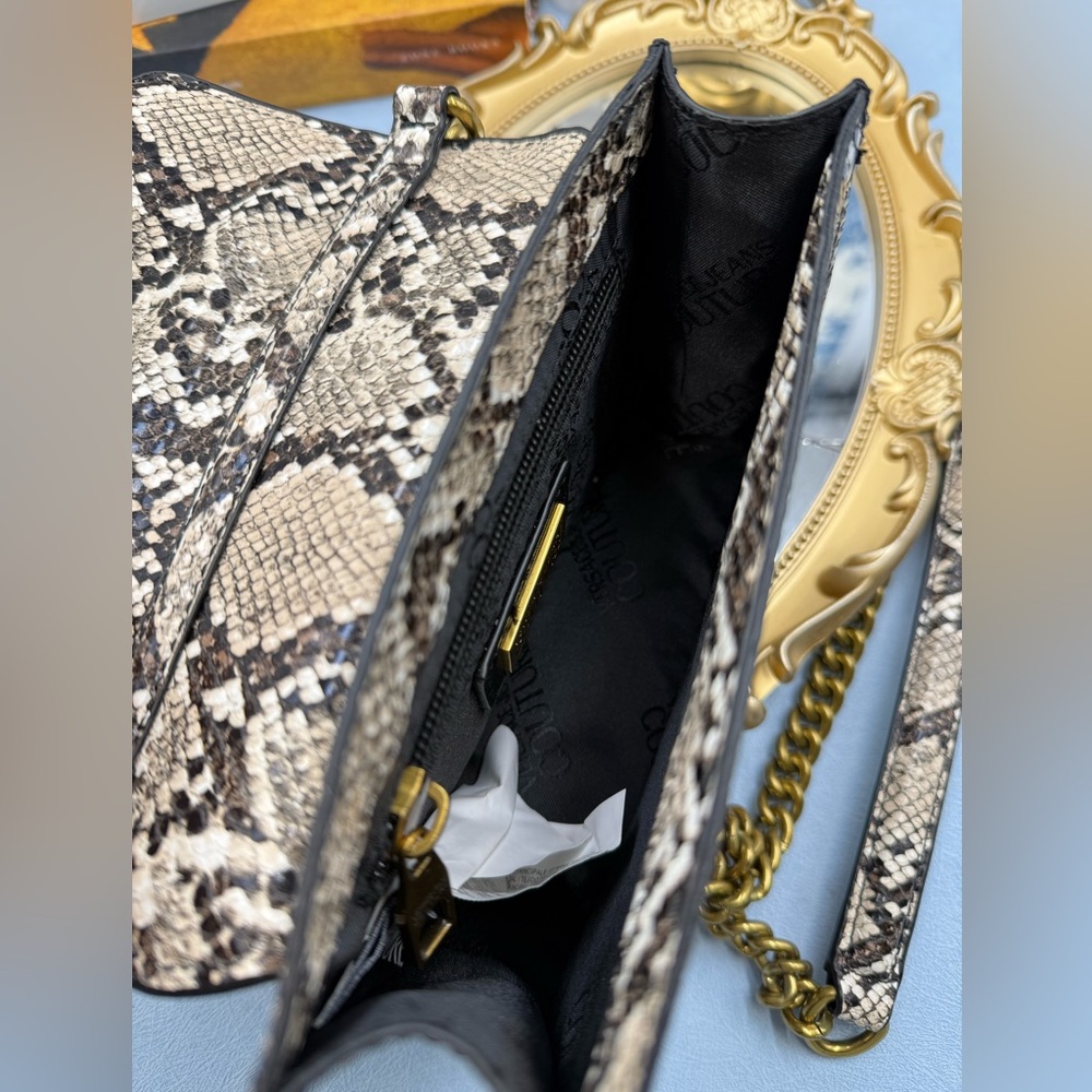 🆕 VERSACE JEANS COUTURE 🧿 NWT Medium Snakeskin-Effect Crossbody Shoulder Bag - Picture 12 of 16